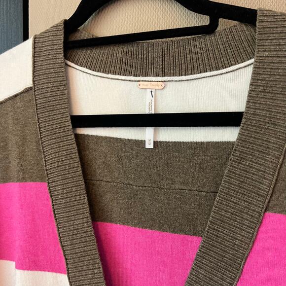 NEW We The Free Free People Striped Cardigan Sweater Medium - Picture 3 of 8